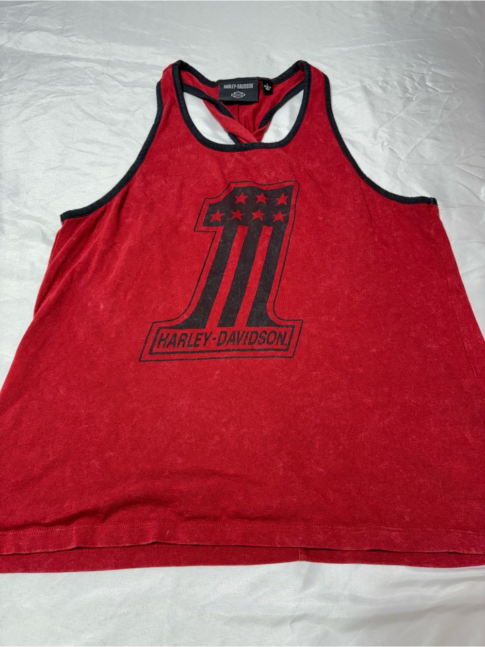 Harley-Davidson Women’s Large National Anthem Twist Back Tank Red 97505-23VW